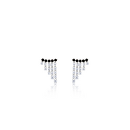 Diamond Fringe and Black Diamond Earrings