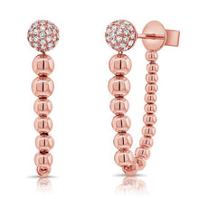 Load image into Gallery viewer, Diamond Ball Stud with Chain Earrings
