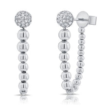 Load image into Gallery viewer, Diamond Ball Stud with Chain Earrings