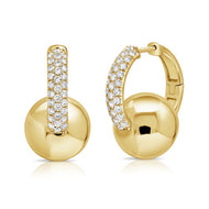 Diamond Ball Huggie Earrings