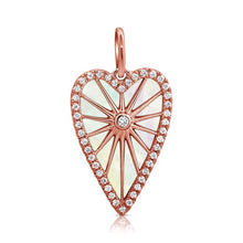 Load image into Gallery viewer, Mother of Pearl and Diamon Heart Pendant