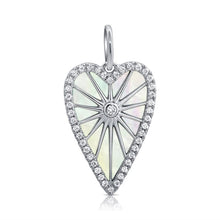 Load image into Gallery viewer, Mother of Pearl and Diamon Heart Pendant