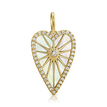 Load image into Gallery viewer, Mother of Pearl and Diamon Heart Pendant