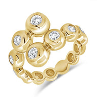 Diamond Bezel Wrap Ball Ring (Double)