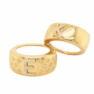 Starburst Chic and Shiny Initial Oura Ring Jacket