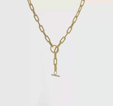 Load image into Gallery viewer, Polished Paperclip Toggle Necklace - 18"