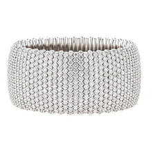 Load image into Gallery viewer, Wide Domed Stretch Diamond Bracelet