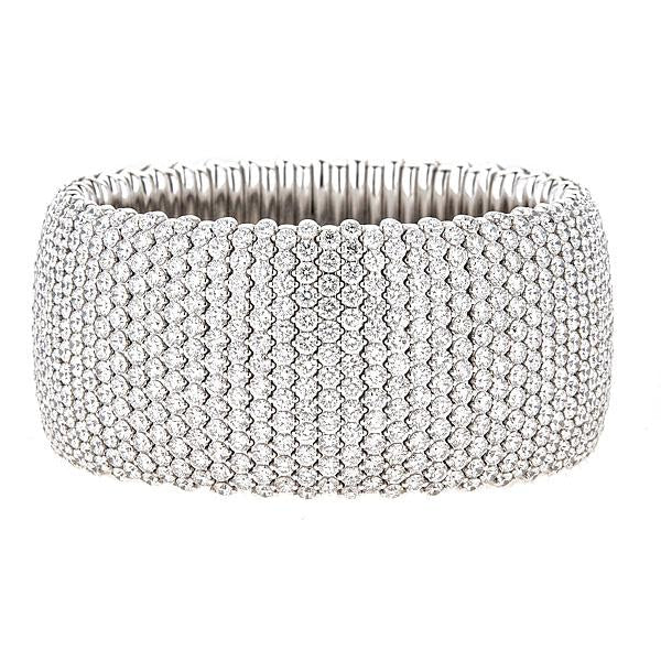 Wide Domed Stretch Diamond Bracelet