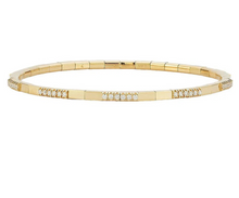 Load image into Gallery viewer, Extensible Tennis Bracelet with Alternating Two Gold and Diamond Settings