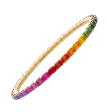 Load image into Gallery viewer, Ex-Tensible Emerald Cut Rainbow Sapphire Bracelet