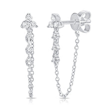 Load image into Gallery viewer, Diamond Cluster Chain Earrings
