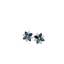 Load image into Gallery viewer, Diamond and Sapphire Star Earrings