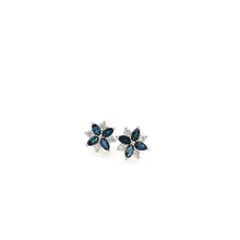 Load image into Gallery viewer, Diamond and Sapphire Star Earrings