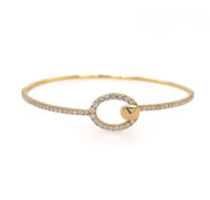Oval Open Bangle Bracelet