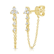 Diamond Cluster Chain Earrings