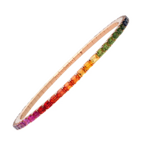 Load image into Gallery viewer, Ex-Tensible Emerald Cut Rainbow Sapphire Bracelet