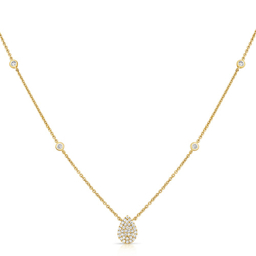 Dainty Pave Pear Shape Necklace