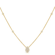 Dainty Pave Pear Shape Necklace