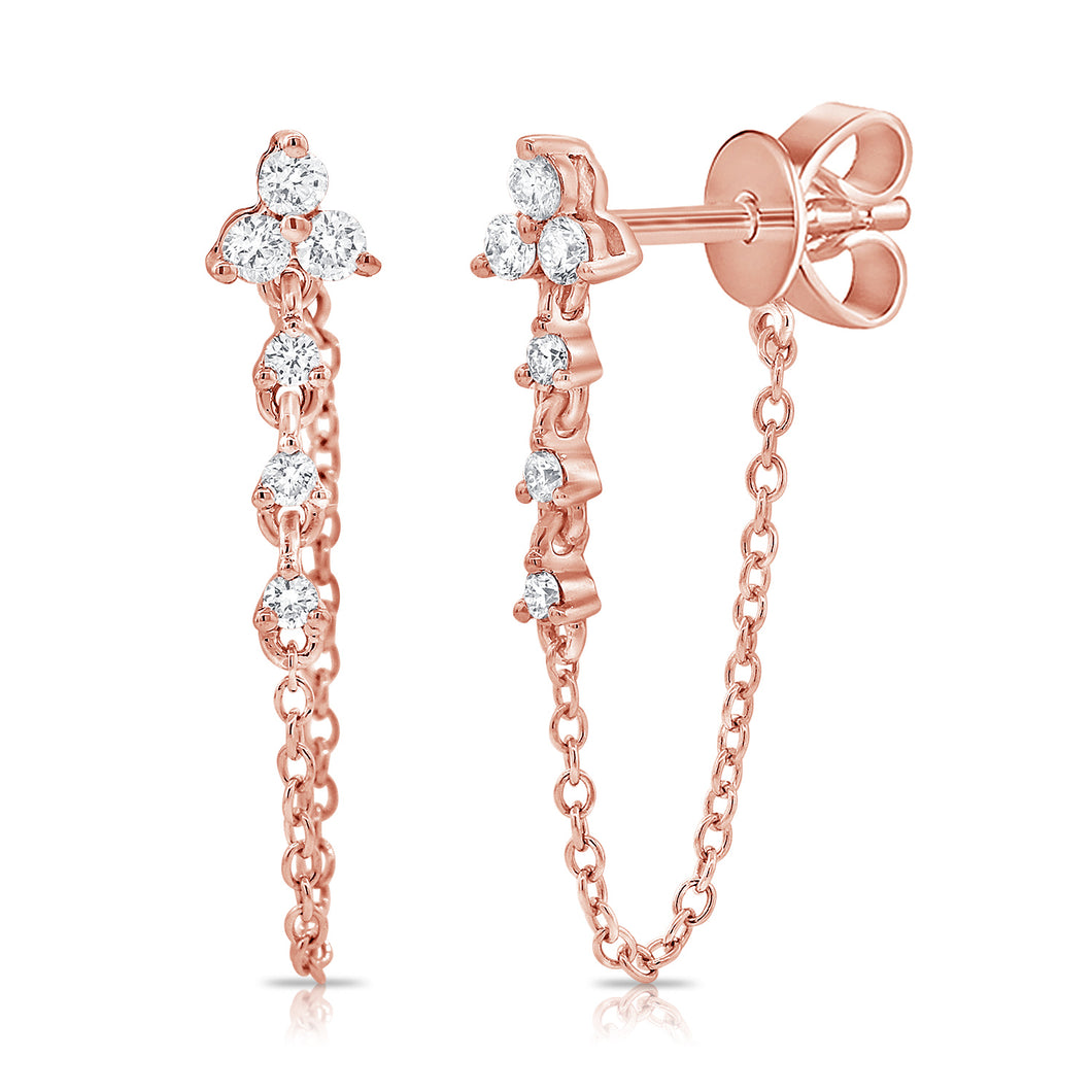 Diamond Cluster Chain Earrings