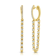 Huggie Chain Drop Earrings
