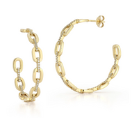Chic Link Diamond Hoops