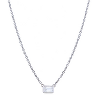 Sideways Emerald Diamond Necklace
