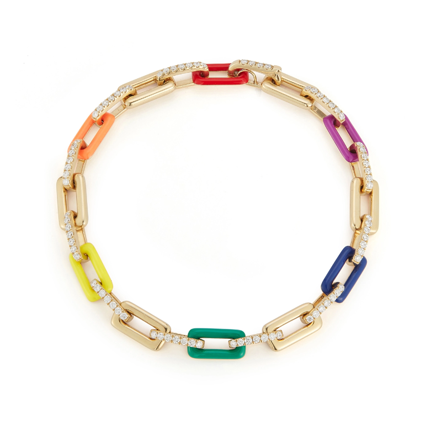 Rainbow enamel clearance bracelet