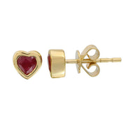 Ruby Heart Studs