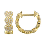 Heart Diamond Huggies