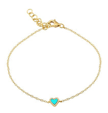 Load image into Gallery viewer, Turquoise Heart Bracelet