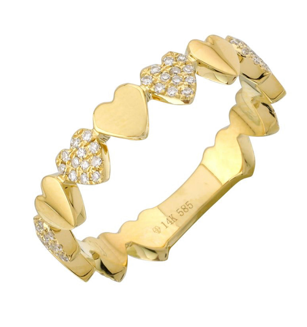 Pave Heart Diamond Ring