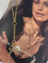 Load image into Gallery viewer, Pearl Charm with Diamond and Sapphire Hamsa