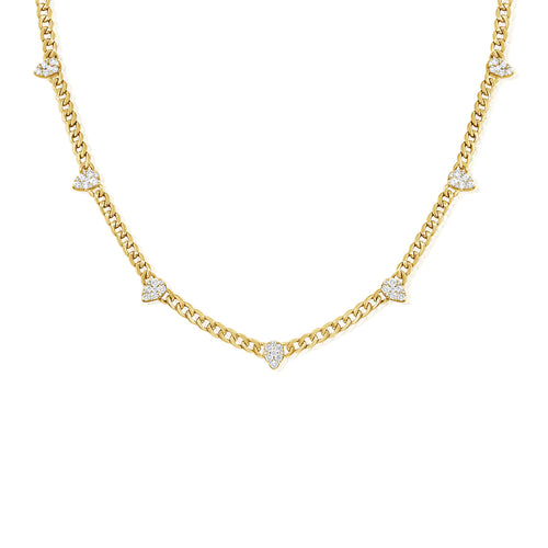 Curb Link Diamond Drop Necklace