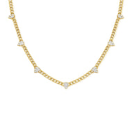 Curb Link Diamond Drop Necklace