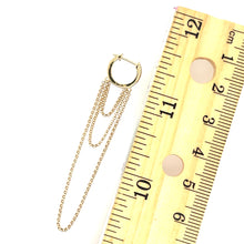 Load image into Gallery viewer, Huggie Drop Chain Earrings