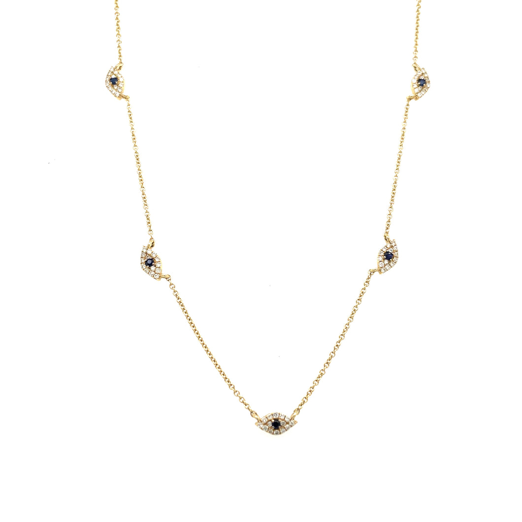 Five Station Evil Eye Necklace