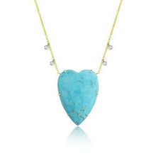 Load image into Gallery viewer, Jumbo Turquoise Heart Necklace