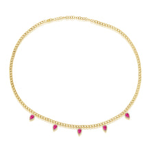 Load image into Gallery viewer, Pink Sapphire Drop Necklace