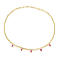 Pink Sapphire Drop Necklace