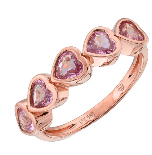 Pink Sapphire Heart Shaped Ring