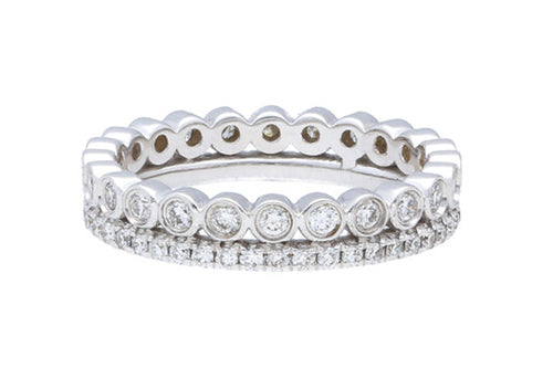 Bezel Pave Double Stack Band