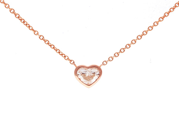 Heart Shape Diamond Solitaire Necklace