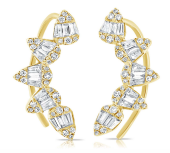 Load image into Gallery viewer, Sun Ray Diamond Ear Climber
