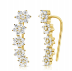 Load image into Gallery viewer, Flower Ear Climbers