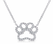 Load image into Gallery viewer, Paw Necklace with Diamonds