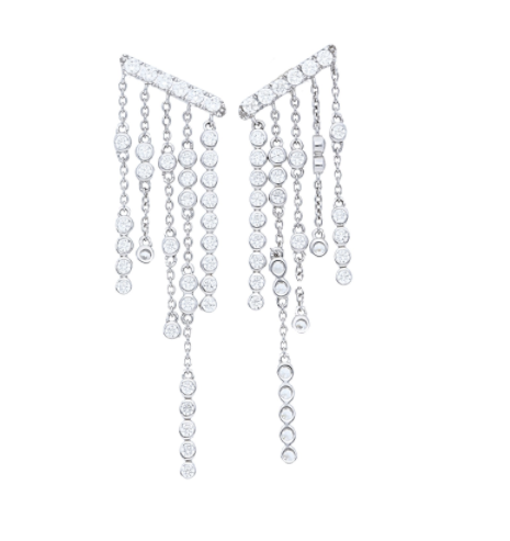 Edgy Angled Bezel Drop Earring