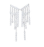 Edgy Angled Bezel Drop Earring