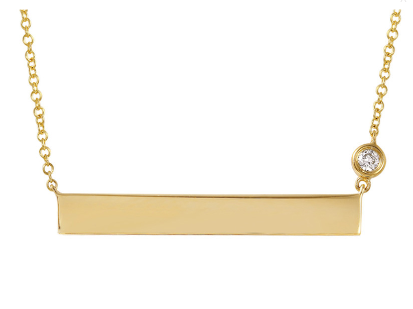 ID Nameplate with bezel set diamond
