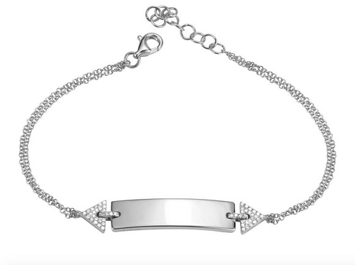Pave Triangle Edge ID Bracelet