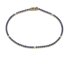 Load image into Gallery viewer, Sapphire Tennis Bracelet with accenting Diamonds